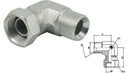 HYDRAULIK KNIE 90°BSP KURZ DREHENDE MUTTER-MÄNNLICH 1/4