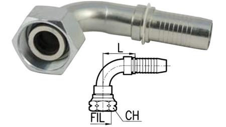 HYDRAULIC FITTING DKOL 18 L FEMALE ELBOW 90°