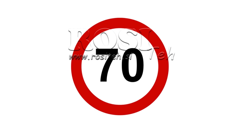 HASTIGHETSGRÄNS KLISTERMÄRKE 70KM/H