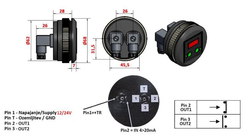 ELEKTRONINEN PAINEKATKAISIN MANOMETRILLA KD59 0-400 BAR