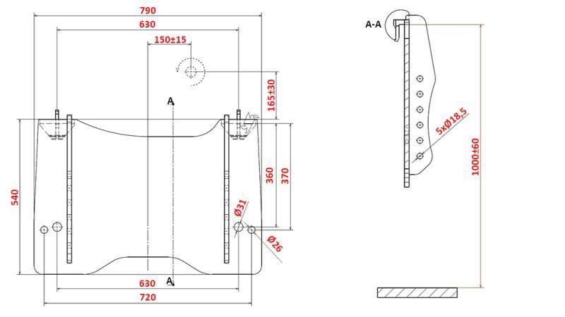 TRAUKSIN KIINNITYSLEVY ETUHYDRAULIIKALLE