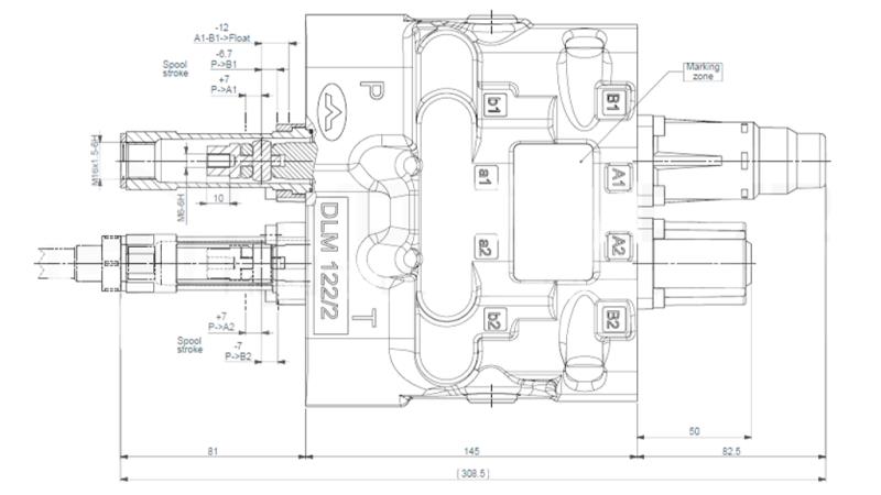 HYDRAULIK KONTROLLVENTIL DLM-122/2 2XP80 L/MIN LASTSENSING MED FLOTTSFUNKTIONS