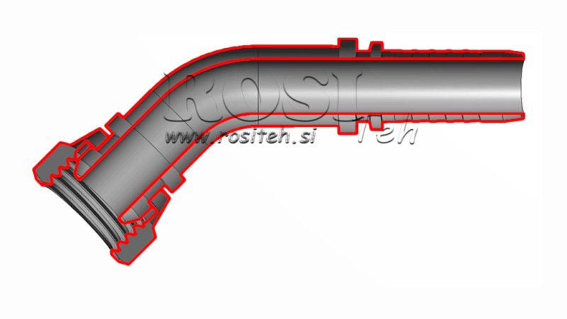 HYDRAULISCHER ANSCHLUSS BSP WEIBLICH KNIE 45° DN16-M26x1,5