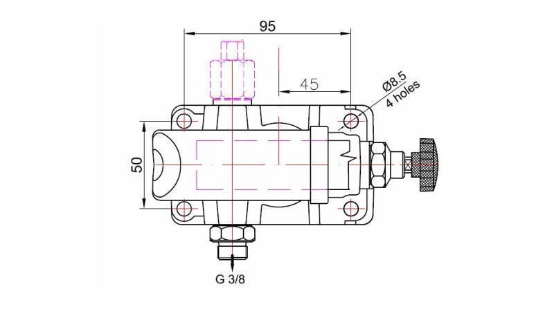 POMPA MANUALE 45CC -SD- DIREZIONE SINGOLA - dimensioni