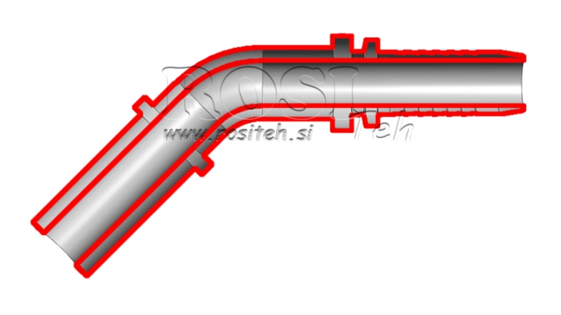 GOMITO DI TRANSIZIONE PER TUBO IDRAULICO 45° DN6-d.8