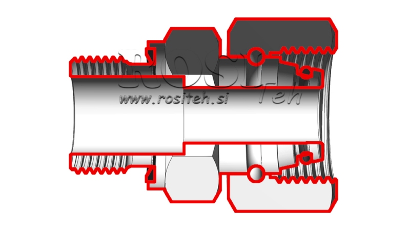 HIDRAVLIČNI DVOVIJAČNIK UVOJNI VIJAČNI SPOJ AOVR ED BSP1/2 - M22X1,5