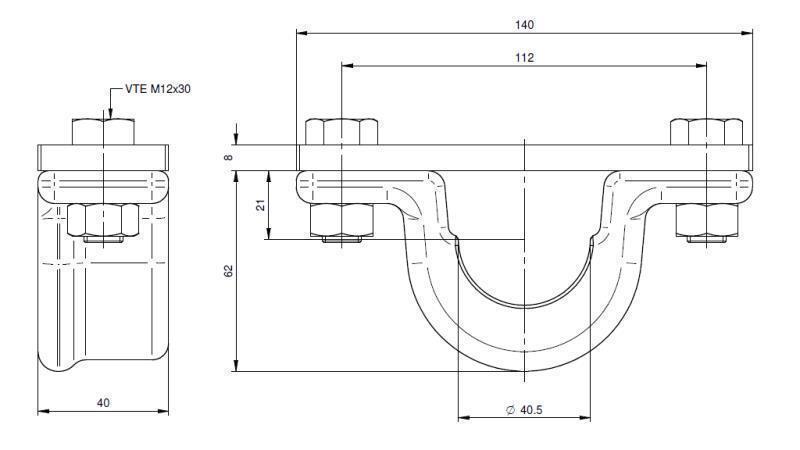 SOPORTE DE CILINDRO TELESCÓPICO FI40-A