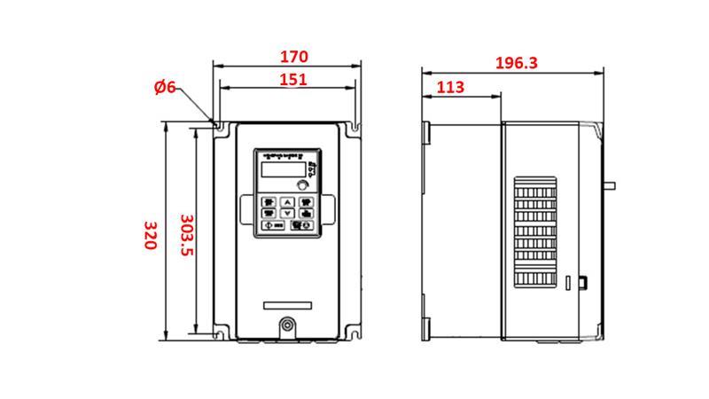 CONVERTITORE DI FREQUENZA–INVERTER 3fase 7,5kW GD20-7R5G-4-EU