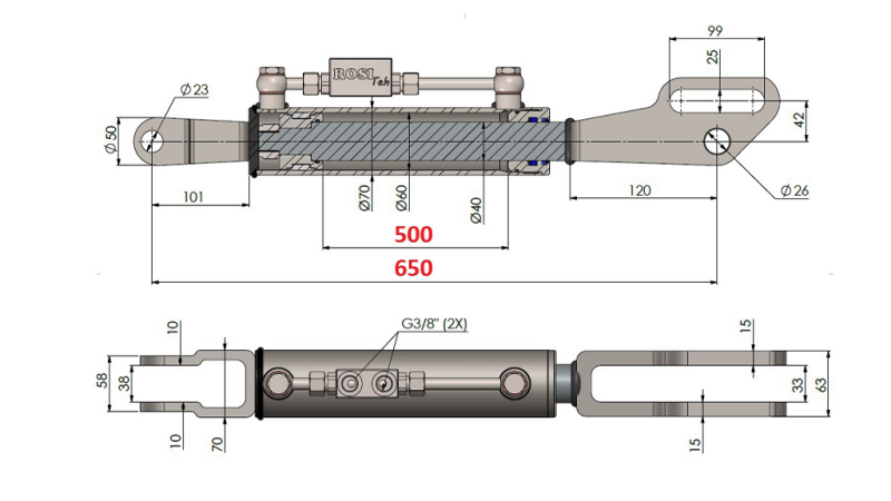 2TON. DVIŽNA POTEZNICA FORK 60/40-150 (500mm-650mm)