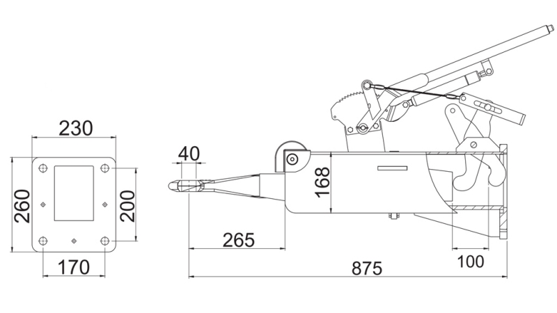 TAUBRAMME - FESTE FOR TRAKTORVOGN 1,800/8,000kg