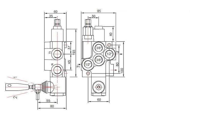 HYDRAULIKVENTIL 1xP40 + HYDROMOTOR D1