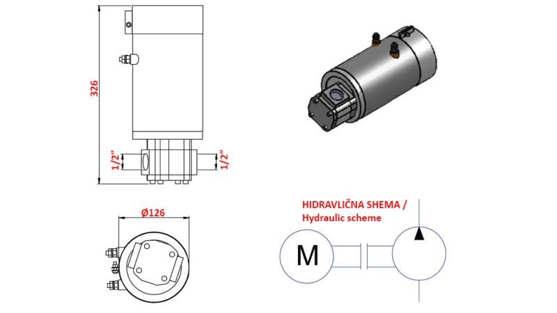 HIDRAULIKUS SZIVATTYÚ KÉSZLETEK GR.1 + ELEKTROMOS MOTOR 12V 3kW = 5,8cc - 19lit