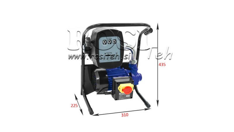 POMPA GASOLIO 600W 40 l/min CON MANOMETRO E PISTOLA EROGATRICE