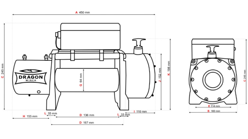 12 V VERRICELLO ELETTRICO DWM 10000 HD - 4536 kg