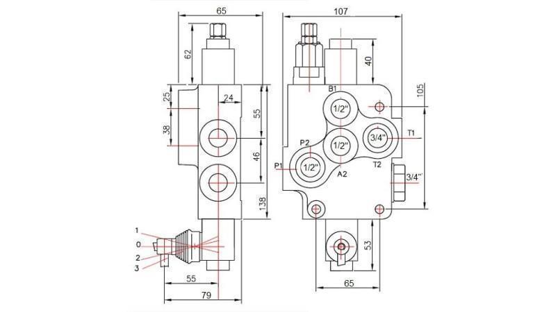 VALVOLA IDRAULICA 1xP80 + MOTORE IDRAULICO D1