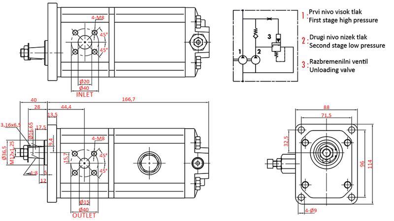 HYDRAULIC PUMP GR.2 HI-LO 22C3,5/6,5X815R