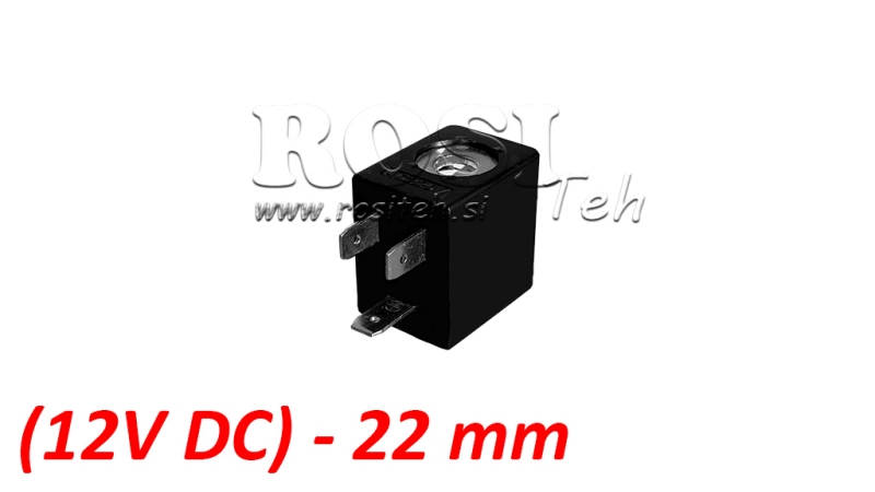 (22) ELECTROMAGNETIC COIL 12V DC 2.5W FOR PNEUMATIC VALVE 1/4-3/8-1/2
