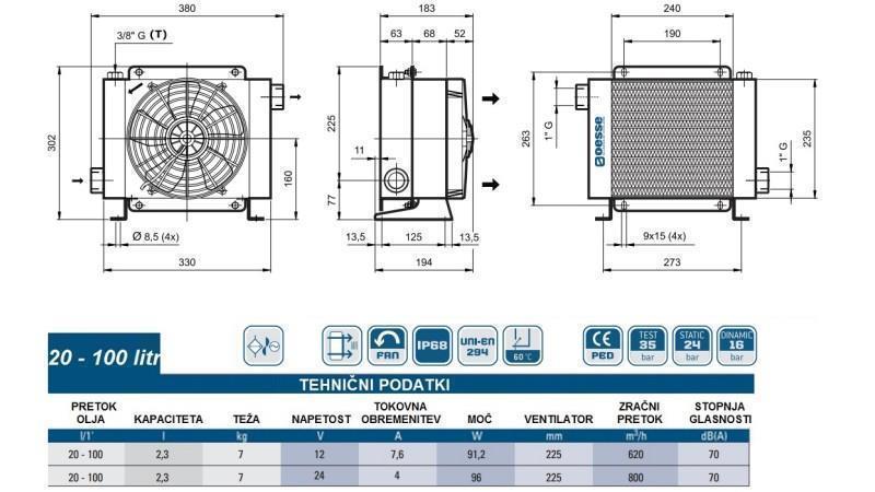 HLADILNIK OLJA DC 12V HY01802 20-100 LIT