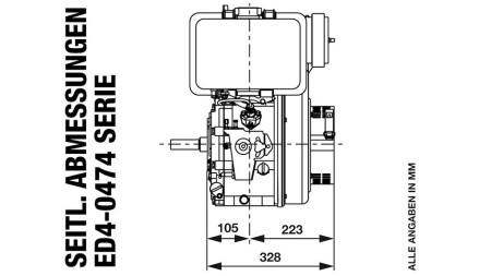 diesel engine 474cc-8.0kW-3,600 RPM-E-KW25x88-electric start