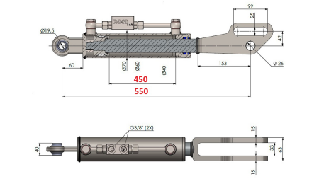 2TON. DIZAJUČA POTEZNICA POINT 60/40-100 (450mm-550mm)