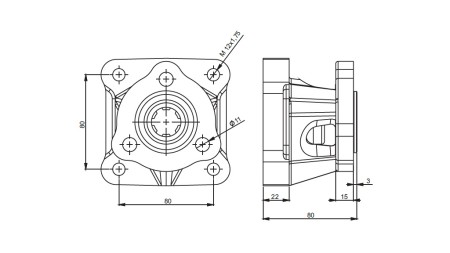 3X4 ADAPTER FÜR GUSSEISENPUMPE