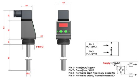 TERMASTATO CON DISPLAY XT51V 0-100°C I-50mm