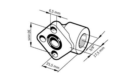 ZAHNRADPUMPE ANSCHLUSS FÜR SCHLAUCH 3/8 - FLANSCHWINKEL fi 30