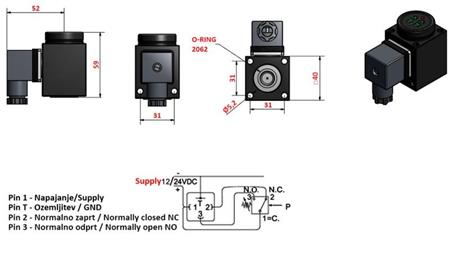 ELECTRIC PRESSURE SWITCH KL55 0-200 BAR (MAX.500BAR)