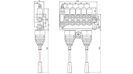 VALVOLA IDRAULICA 5xP40 + 2x JOYSTICK