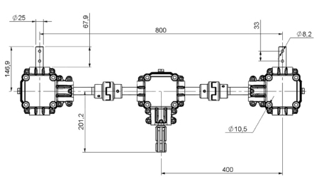 SET DI RIDUTTORI 1:1,44 (27HP-20kW) PER LO SPARGITORE L:800 GHISA CON SISTEMA DI SICUREZZA