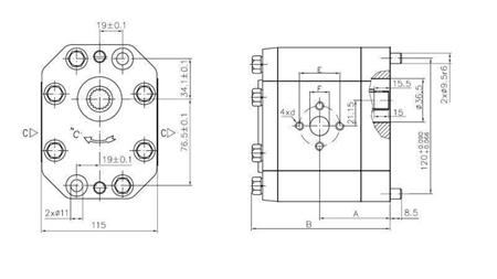 HYDRAULIK PUMPE 30C46X242 REAR GR.3 46 CC RECHTS