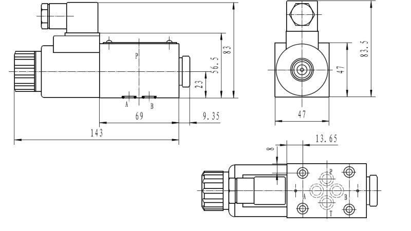 HIDRAULIČNI ELEKTRO MAGNETNI VENTIL KV-4/2 CETOP 3 12/24/230V 6A