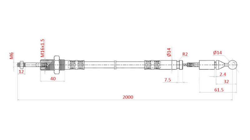 PLETENICA L=2500 - krogla
