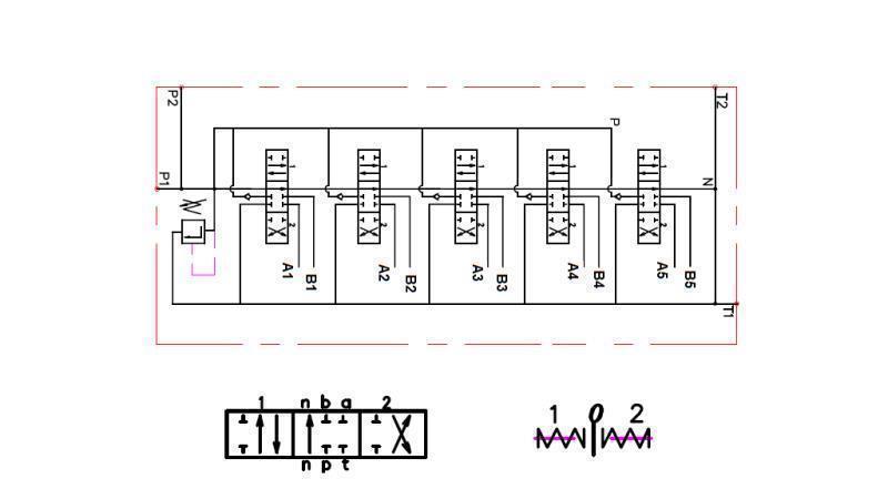 VALVOLA IDRAULICA 5xP40 + 2x JOYSTICK